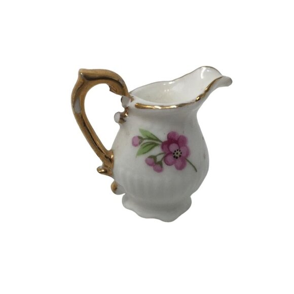 Vintage Miniature Fine Bone China Porcelain Tea Set- Tea Pot, Pitcher, Plate - Picture 13 of 16